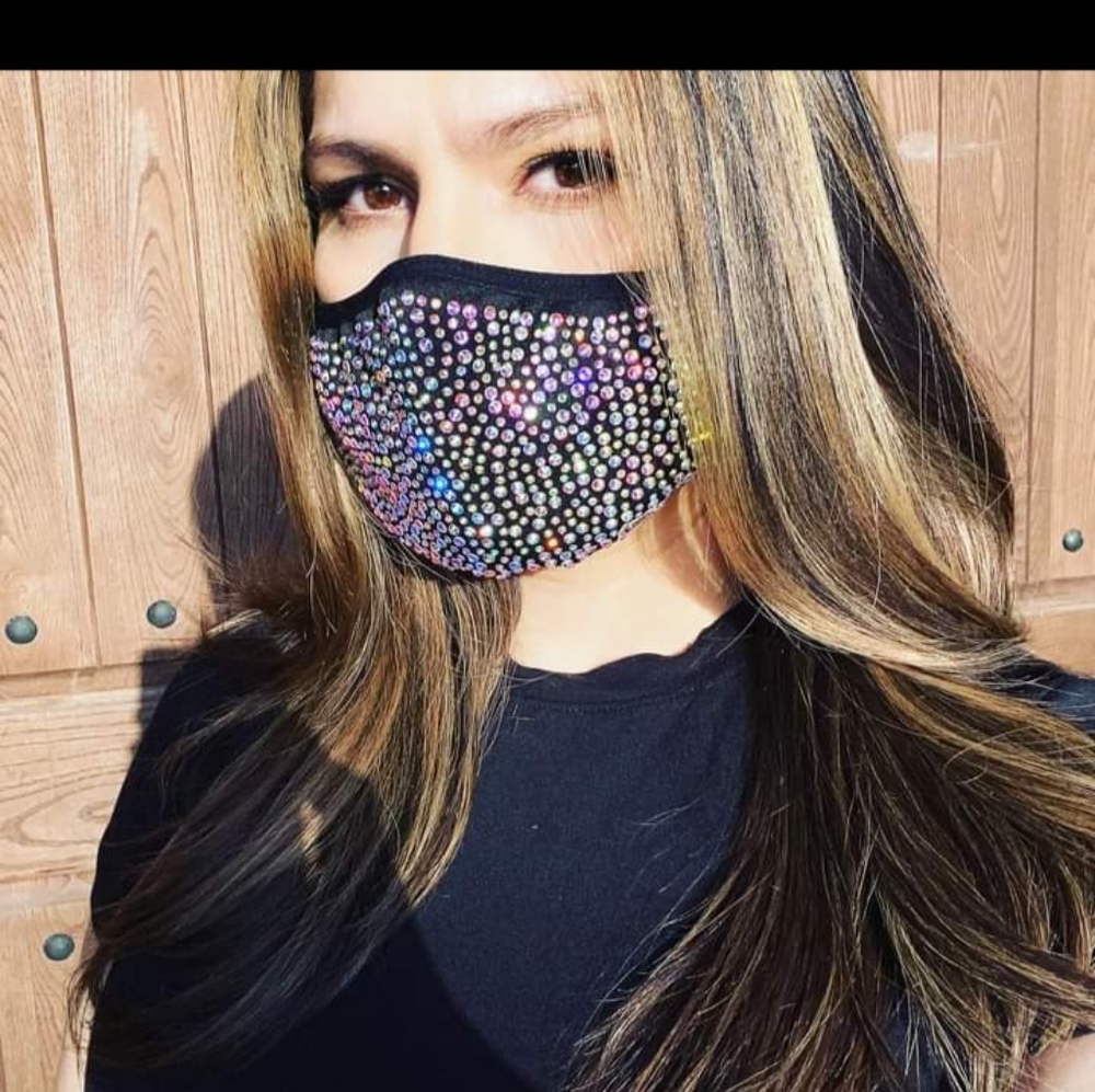 Rhinestone facemask